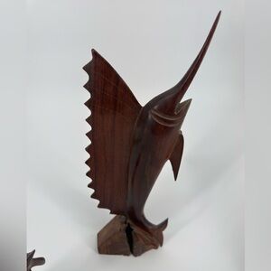 Solid Wooden Swordfish Sculpture